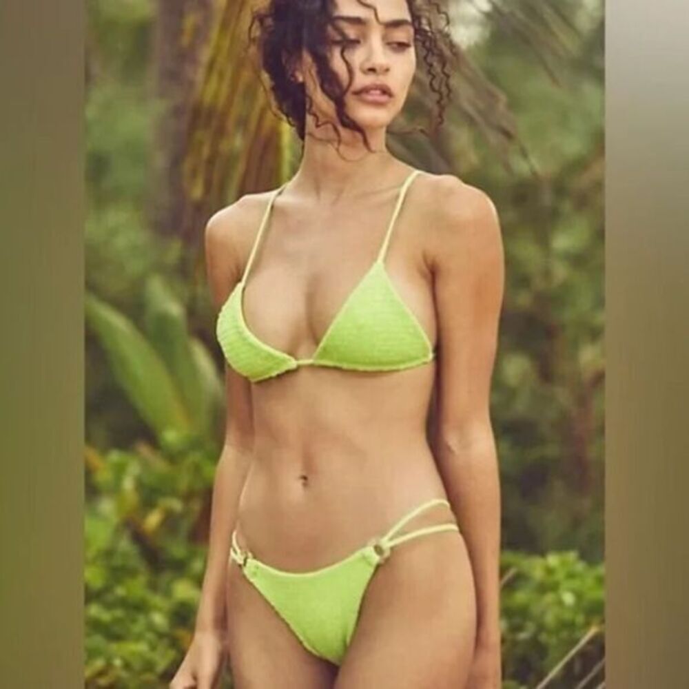 New Set!  Free People x Aila‎ Blue lime green bikini, size S